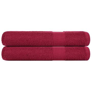 Sauna Towels 2 pcs Bordeaux 80x200 cm - 100% Cotton & Absorbent