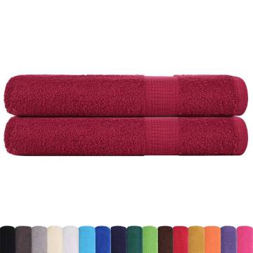 Sauna Towels 2 pcs Bordeaux 80x200 cm - 100% Cotton & Absorbent