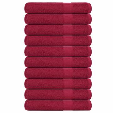 Bordeaux Towels 10 pcs - 100% Cotton, 360 GSM | HipoMarket