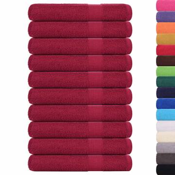 Bordeaux Towels 10 pcs - 100% Cotton, 360 GSM | HipoMarket