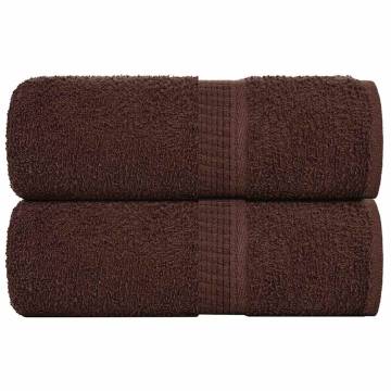 Guest Towels 2 pcs Brown 30x50 cm 100% Cotton - Hipo Market