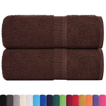 Guest Towels 2 pcs Brown 30x50 cm 100% Cotton - Hipo Market