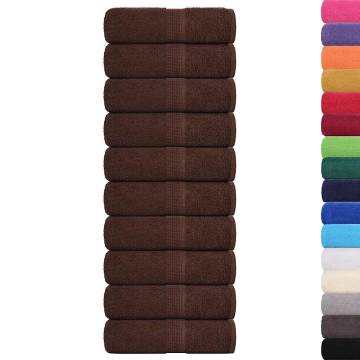 Guest Towels 10 pcs Brown 30x50 cm | 100% Cotton - Hipomarket