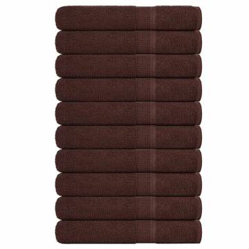 Sauna Towels 10 Pcs Brown 80x200 cm – 100% Cotton & Soft