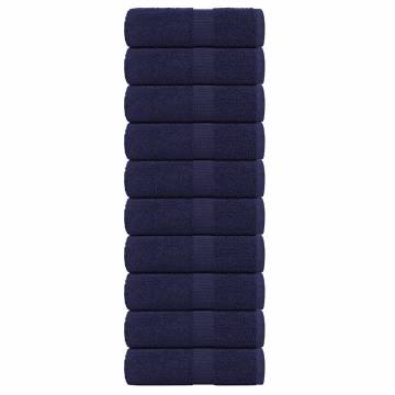 10 Pack Navy Blue Guest Towels | 100% Cotton & Absorbent