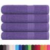 4 Pcs Purple Cotton Towels 100x200 cm - Soft & Absorbent