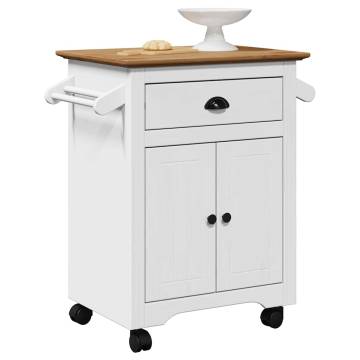 Kitchen Trolley BODO White & Brown - Stylish Storage Solution