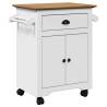 Kitchen Trolley BODO White & Brown - Stylish Storage Solution