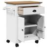 Kitchen Trolley BODO White & Brown - Stylish Storage Solution