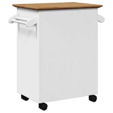 Kitchen Trolley BODO White & Brown - Stylish Storage Solution