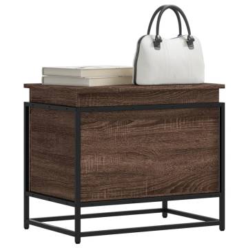 Stylish Brown Oak Storage Box with Lid - 60x40 cm