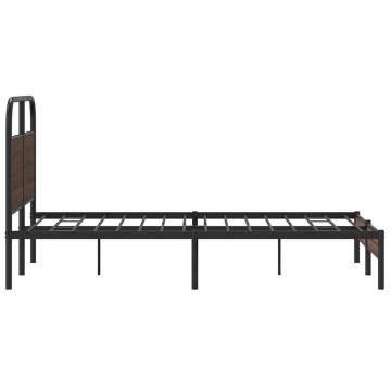 Brown Oak Bed Frame 140x200 cm - Stylish & Sturdy Design