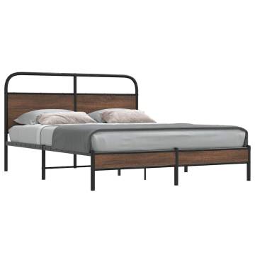 Bed Frame without Mattress 160x200 cm Brown Oak - Hipomarket