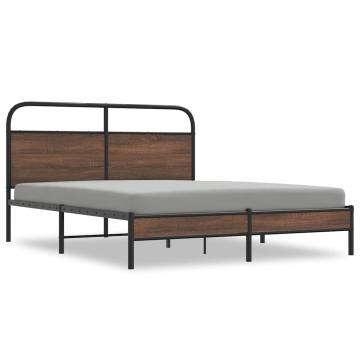 Bed Frame without Mattress 160x200 cm Brown Oak - Hipomarket