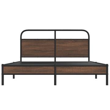 Bed Frame without Mattress 160x200 cm Brown Oak - Hipomarket