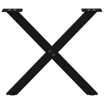 X-Shaped Black Coffee Table Legs - Durable Steel Design (2 pcs)