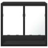 Sleek Black Bathroom Mirror Cabinet - 65x20x60 cm