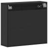 Sleek Black Bathroom Mirror Cabinet - 65x20x60 cm