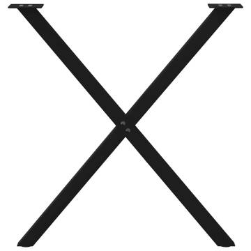 X-Shaped Dining Table Legs - Black Steel - 70x(72-73) cm