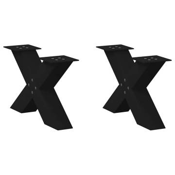 X-Shaped Black Coffee Table Legs - 60x30 cm | Hipomarket