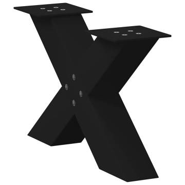 X-Shaped Black Coffee Table Legs - 60x30 cm | Hipomarket