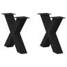 X-Shaped Coffee Table Legs - Black Steel 50x(42-43) cm (2 pcs)