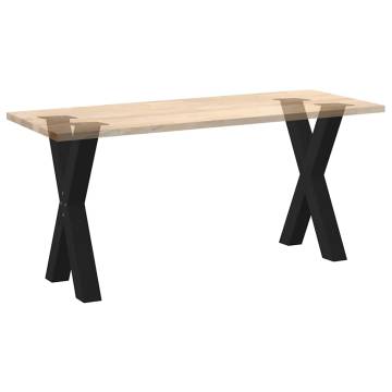 X-Shaped Dining Table Legs - Black Steel (50x72-73 cm) - 2 pcs