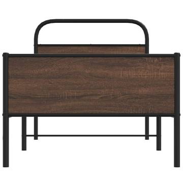 Brown Oak Bed Frame 90x190 cm | Sturdy & Elegant Design