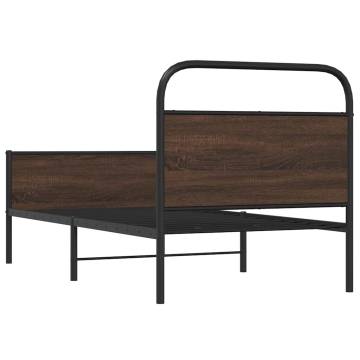 Brown Oak Bed Frame 90x190 cm | Sturdy & Elegant Design