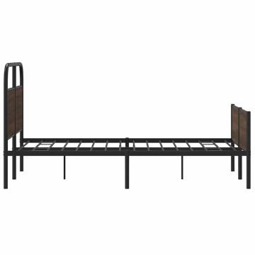 Brown Oak Bed Frame 140x200 cm - Stylish & Durable Design