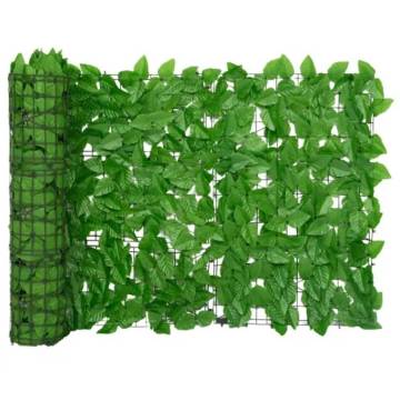 Stylish Balcony Screen with Green Leaves 200x75 cm