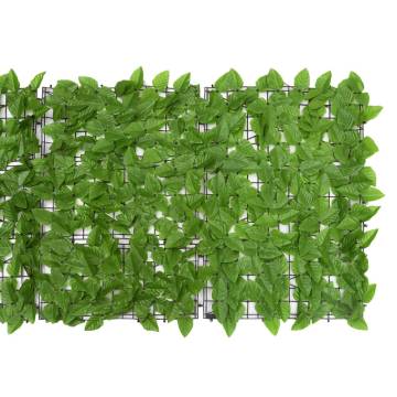 Stylish Balcony Screen with Green Leaves 200x75 cm