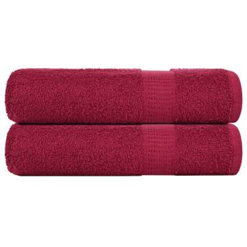 Premium Shower Towels 2 pcs Bordeaux - 100% Cotton, 70x140 cm