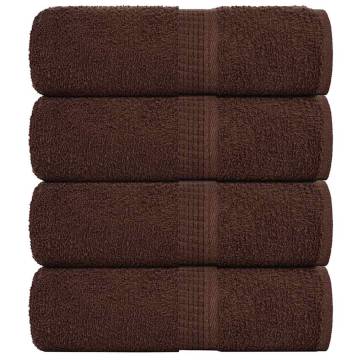 Guest Towels 4 pcs Brown 30x50 cm - 100% Cotton & Durable