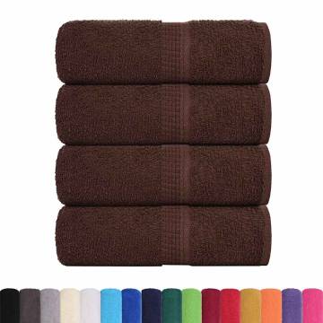 Guest Towels 4 pcs Brown 30x50 cm - 100% Cotton & Durable