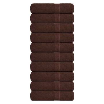 Brown Shower Towels 10 pcs - 100% Cotton, 70x140 cm