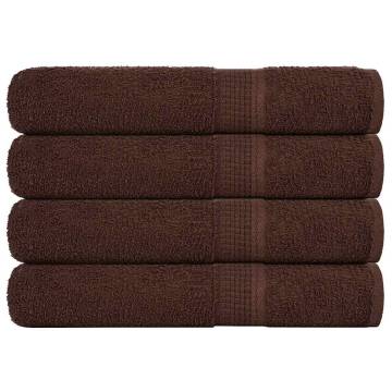 Sauna Towels 4 pcs Brown 80x200 cm 100% Cotton | HipoMarket UK