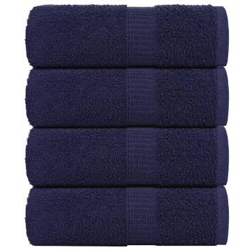 Navy Blue Guest Towels - 4 Pack 30x50 cm 100% Cotton