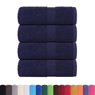 Navy Blue Guest Towels - 4 Pack 30x50 cm 100% Cotton