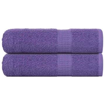 Bath Towels 2 pcs Purple 100x150 cm 100% Cotton - Soft & Absorbent