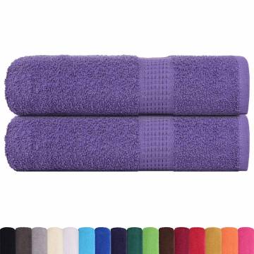 Bath Towels 2 pcs Purple 100x150 cm 100% Cotton - Soft & Absorbent