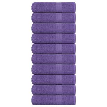 Purple Bath Towels Set - 10 pcs, 100% Cotton, 360 gsm