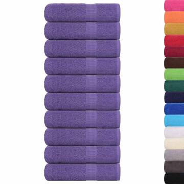 Purple Bath Towels Set - 10 pcs, 100% Cotton, 360 gsm