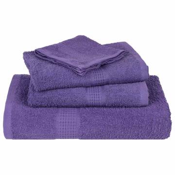 Purple Bath Towels Set - 10 pcs, 100% Cotton, 360 gsm