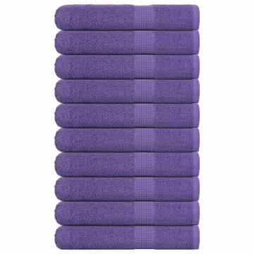 Purple Towels 10 Pcs 100% Cotton 100x200 cm | HipoMarket