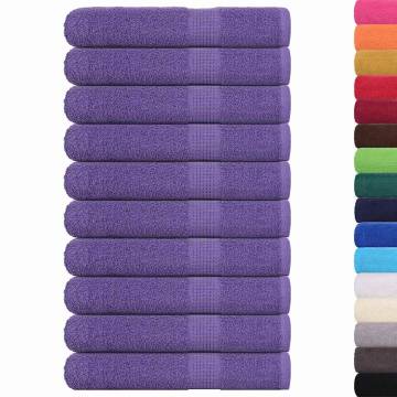 Purple Towels 10 Pcs 100% Cotton 100x200 cm | HipoMarket