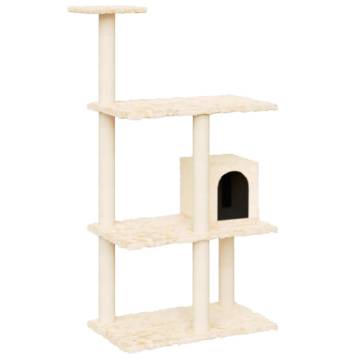 Luxury Cat Tree with Sisal Scratching Posts - Cream 119 cm