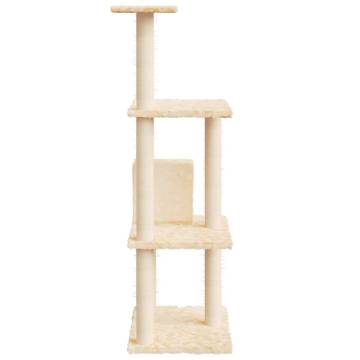 Luxury Cat Tree with Sisal Scratching Posts - Cream 119 cm