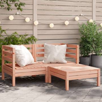 Garden Sofa 2-Seater with Footstool - Solid Wood Douglas