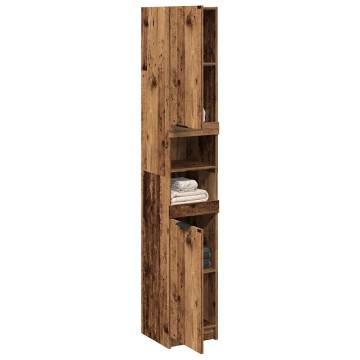 Stylish Old Wood Bathroom Cabinet | 32x34x188.5 cm